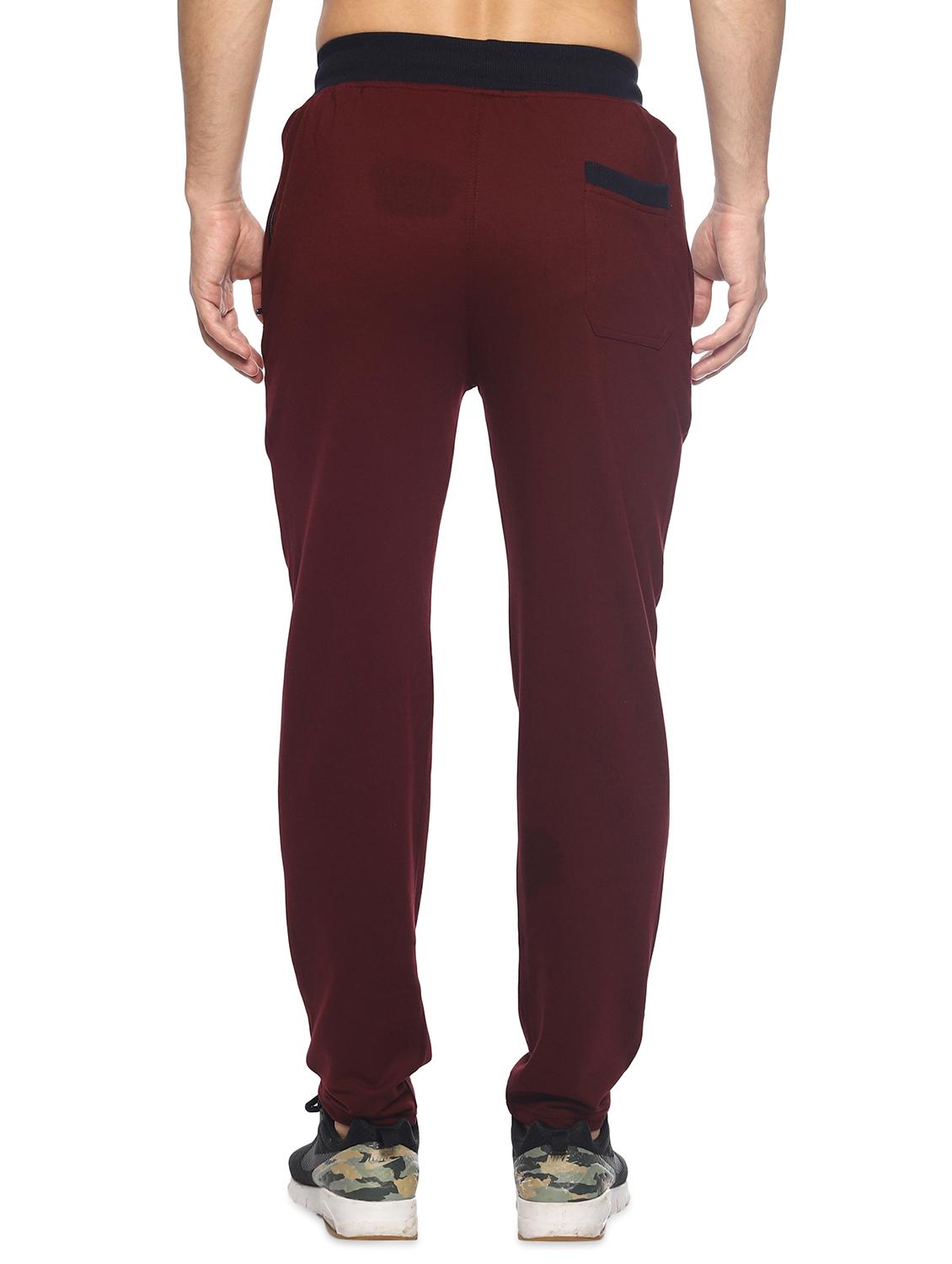 maroon solid full length track pant - 16537290 - Zoom Image - 3