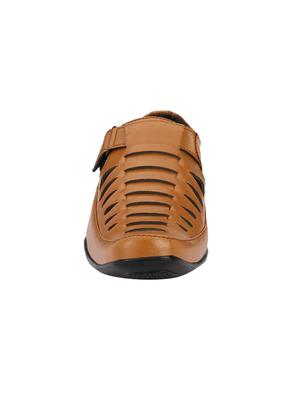 biggie tan leatherette back strap sandals - 16537349 - Standard Image - 3