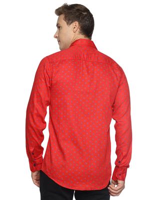 red printed casual shirt - 16538257 - Standard Image - 3