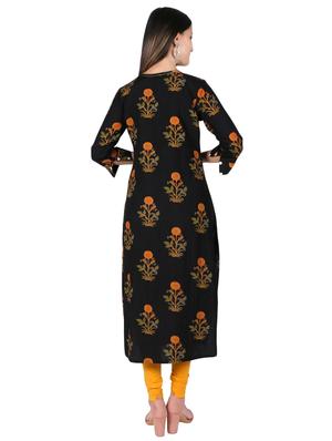 floral printed straight kurta - 16538650 - Standard Image - 3