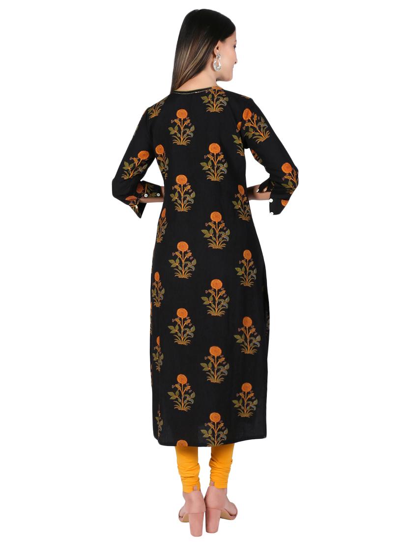 floral printed straight kurta - 16538650 - Zoom Image - 3