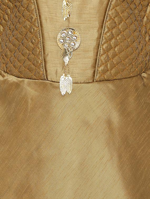 gold silk blend twin sets & jump suit - 16539144 - Zoom Image - 3