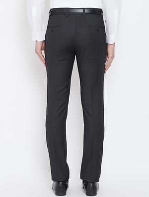 black checkered flat front formal trouser - 16539713 - Standard Image - 3