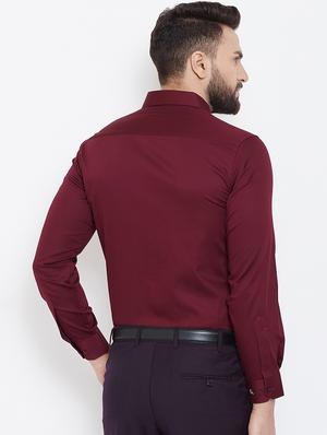 red solid formal shirt - 16539739 - Standard Image - 3
