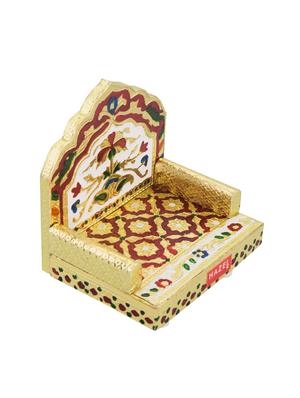 wooden meenakari work sinhasan for pooja - 16540080 - Standard Image - 3