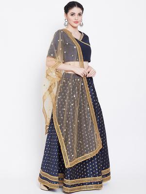 contrast printed lehenga - 16542130 - Standard Image - 3