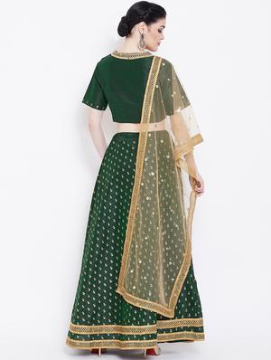 gold block print lehenga - 16542132 - Standard Image - 3