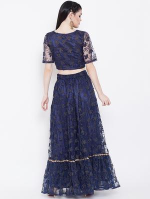 embroidered a-line lehenga - 16542136 - Standard Image - 3
