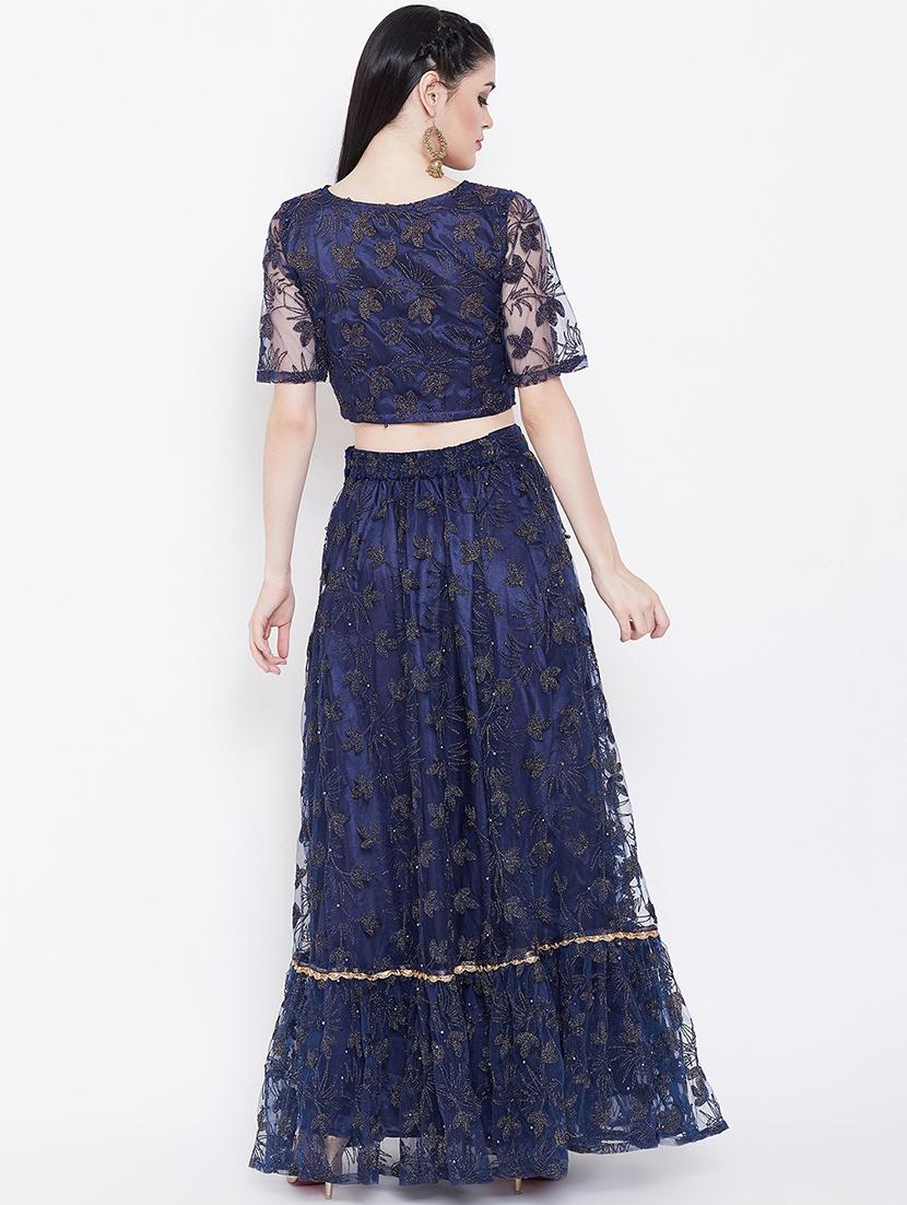 embroidered a-line lehenga - 16542136 - Zoom Image - 3