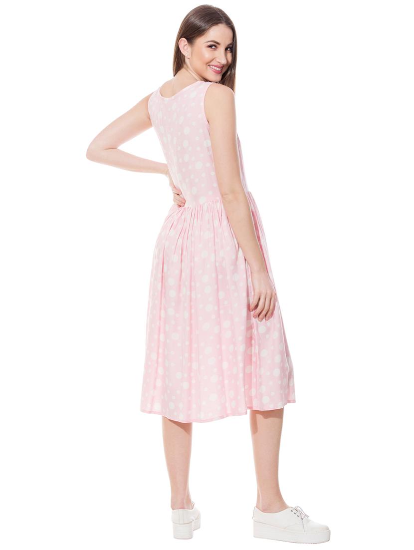 rosewater pink polka dot a-line dress - 16542584 - Zoom Image - 3