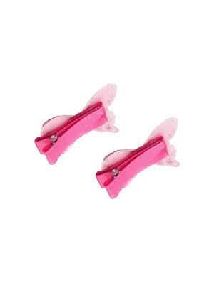 jewelz pair of dark pink coloured butterful shaped clips for girls - 16542690 - Standard Image - 3