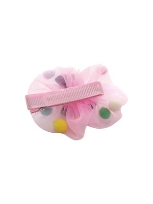 jewelz cherry fruit and net design hair clip with multi colour pompom balls for kids - 16542696 - Standard Image - 3