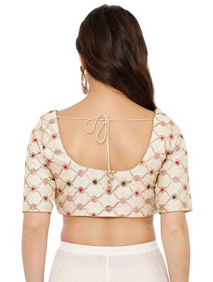 gold dupion embroidered blouse - 16543683 - Standard Image - 3