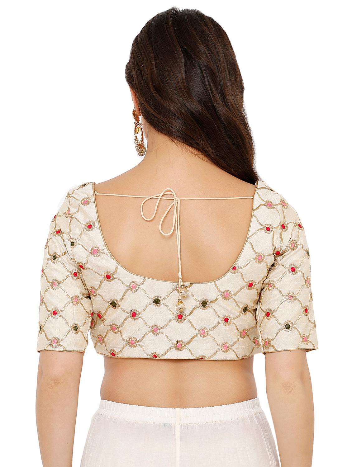 gold dupion embroidered blouse - 16543683 - Zoom Image - 3