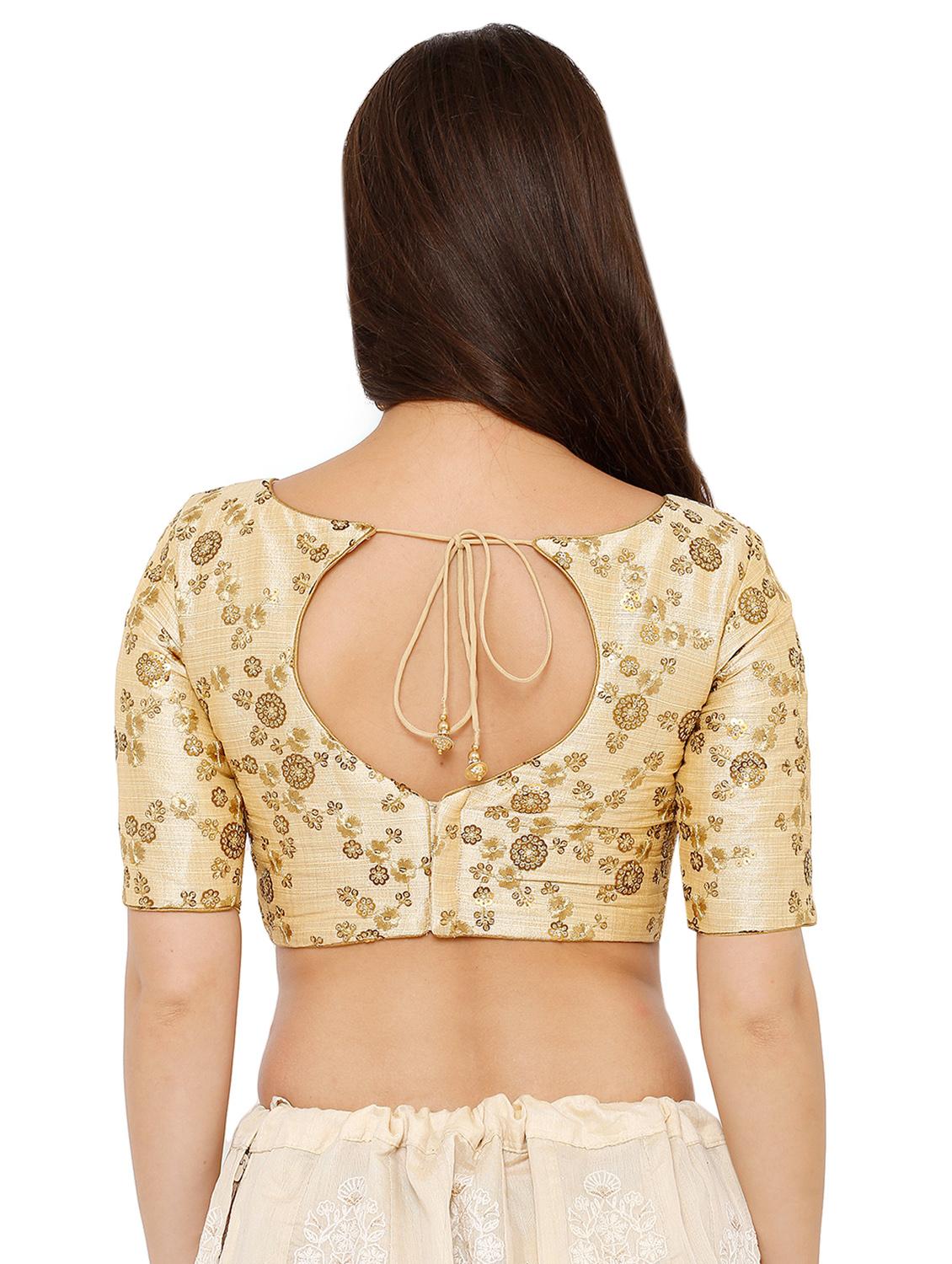 gold dupion embroidered blouse - 16543684 - Zoom Image - 3