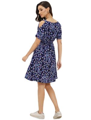 cold shoulder floral a-line dress - 16544484 - Standard Image - 3