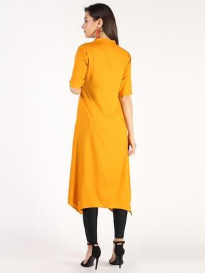 solid a-line kurta - 16544544 - Standard Image - 3