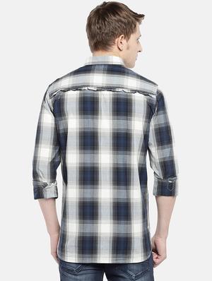 grey checkered casual shirt - 16544917 - Standard Image - 3