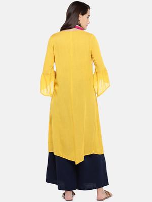 solid asymmetric kurta - 16545076 - Standard Image - 3