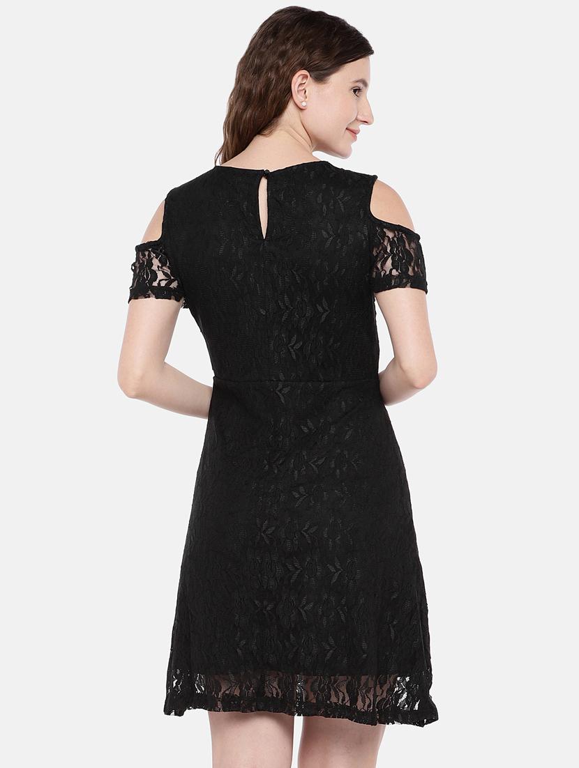 cold shoulder floral laced a-line dress - 16545188 - Zoom Image - 3