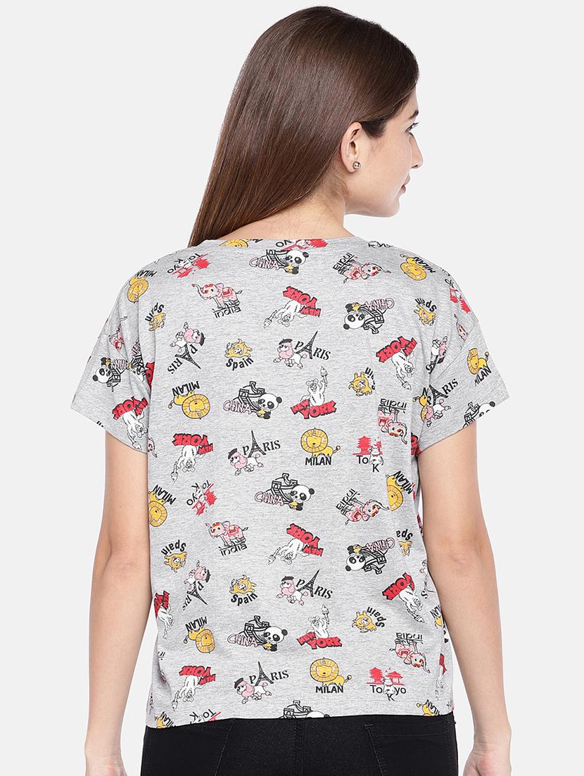 drop shoulder quirky print tee - 16545241 - Zoom Image - 3