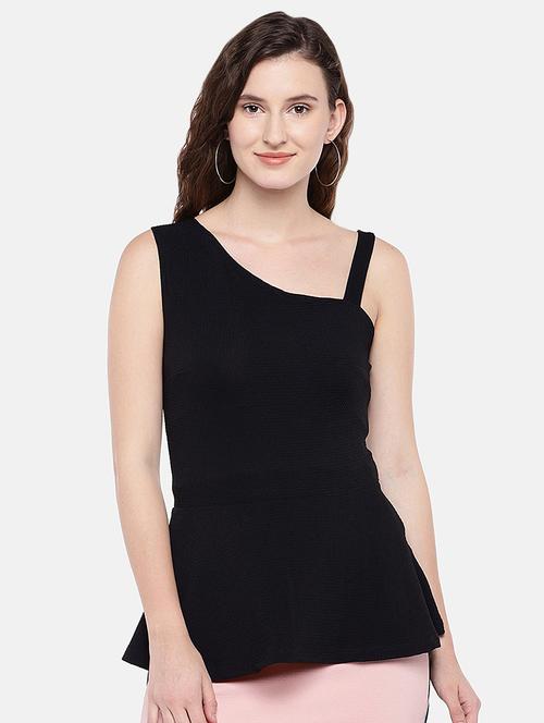 asymmetric neck solid top - 16545271 - Standard Image - 1