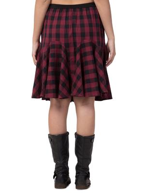 high rise checkered flared skirt - 16545437 - Standard Image - 3