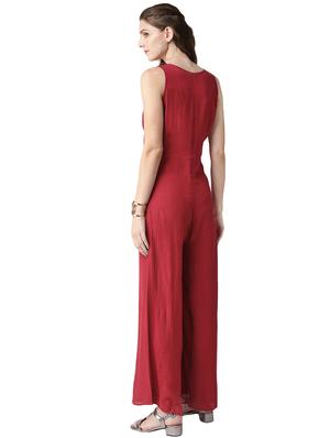 lace detail solid jumpsuit - 16545743 - Standard Image - 3