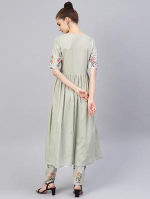 solid kurta pant set - 16546086 - Standard Image - 3