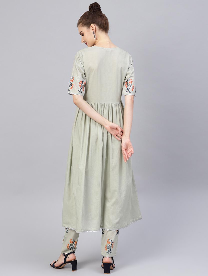 solid kurta pant set - 16546086 - Zoom Image - 3