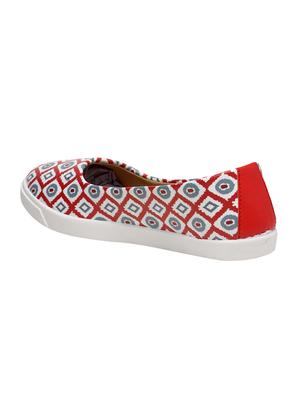 nell red canvas slip on casual shoes - 16546368 - Standard Image - 3
