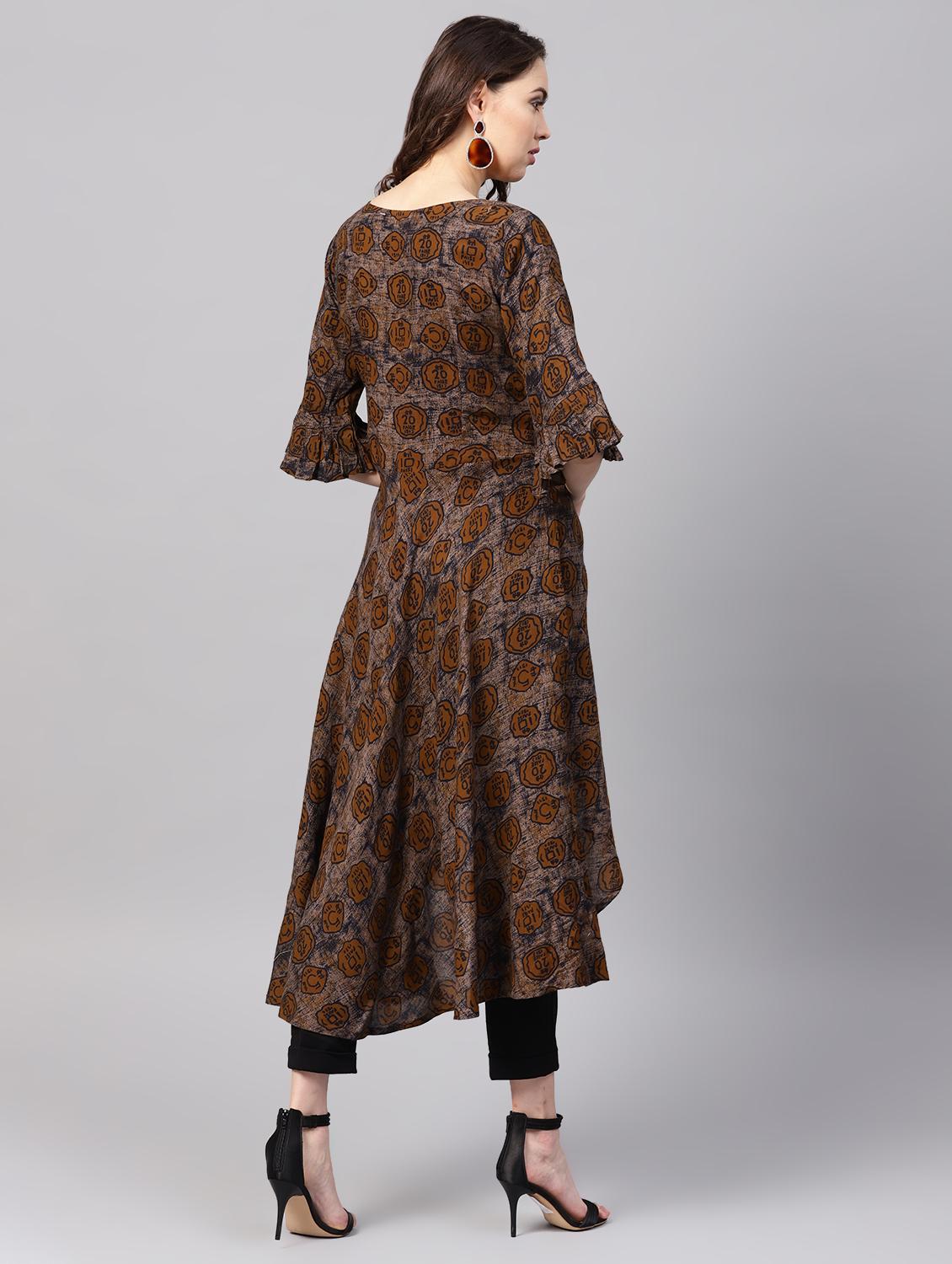 printed asymmetric kurta - 16546545 - Zoom Image - 3