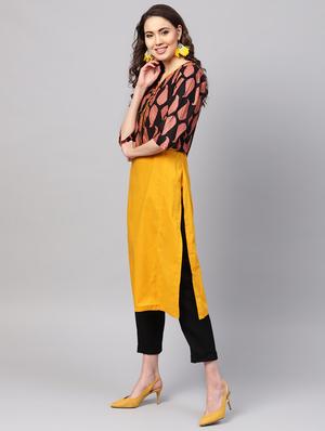 solid straight kurta with paisley jacket - 16546558 - Standard Image - 3