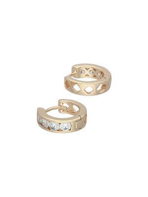 gold brass hoop earring - 16547125 - Standard Image - 3