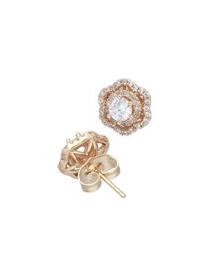 gold brass studs earring - 16547135 - Standard Image - 3