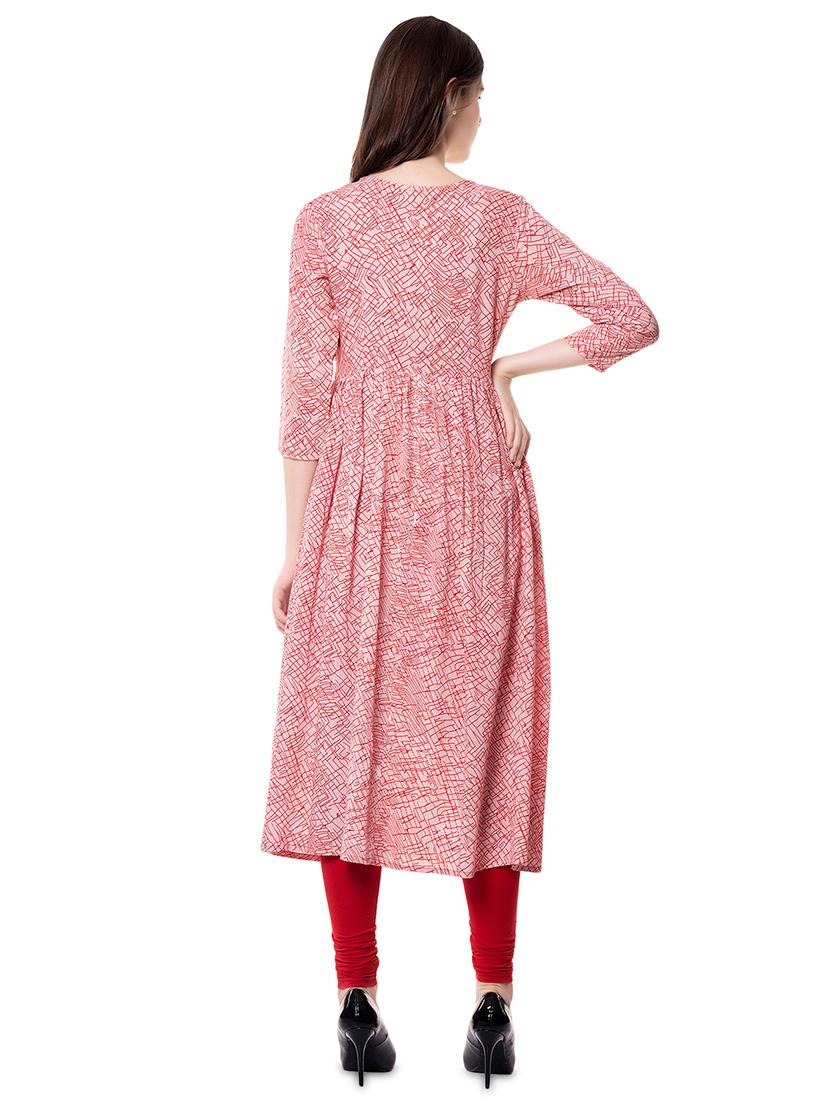 abstract print a-line kurta - 16547242 - Zoom Image - 3
