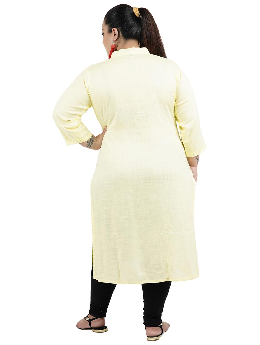solid straight kurta - 16547859 - Zoom Image - 3
