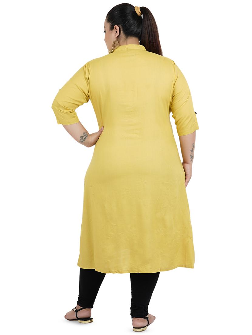 solid straight kurta - 16547860 - Zoom Image - 3