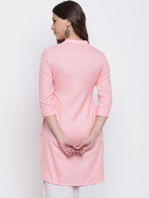 solid silk a-line kurta - 16548053 - Standard Image - 3