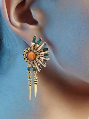 multi colored zinc drop earring - 16548121 - Standard Image - 3