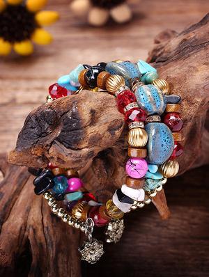 multi colored crystal beaded bracelet - 16548232 - Standard Image - 3