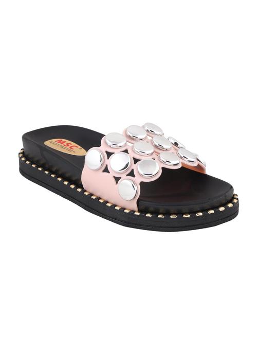 msc pink rubber slides flip flops - 16548844 - Standard Image - 1