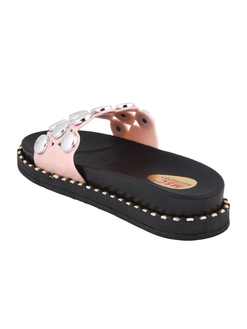 msc pink rubber slides flip flops - 16548844 - Zoom Image - 3