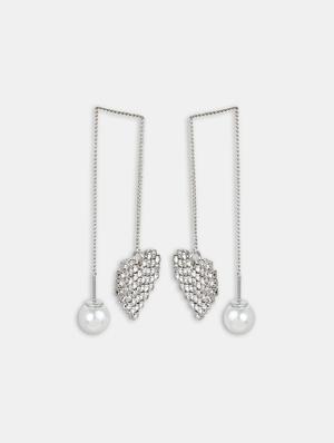 silver drop earring - 16549033 - Standard Image - 3