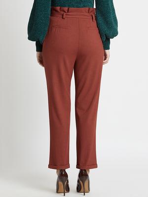 tie up waist solid trouser - 16549327 - Standard Image - 3