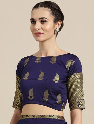 self-design woven saree with blouse - 16549450 - Standard Image - 3