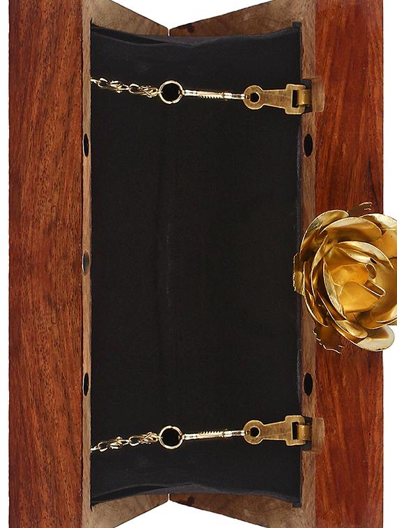 brown wood structured clutch - 16550305 - Zoom Image - 3