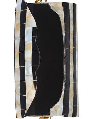 black metal structured clutch - 16550310 - Standard Image - 3