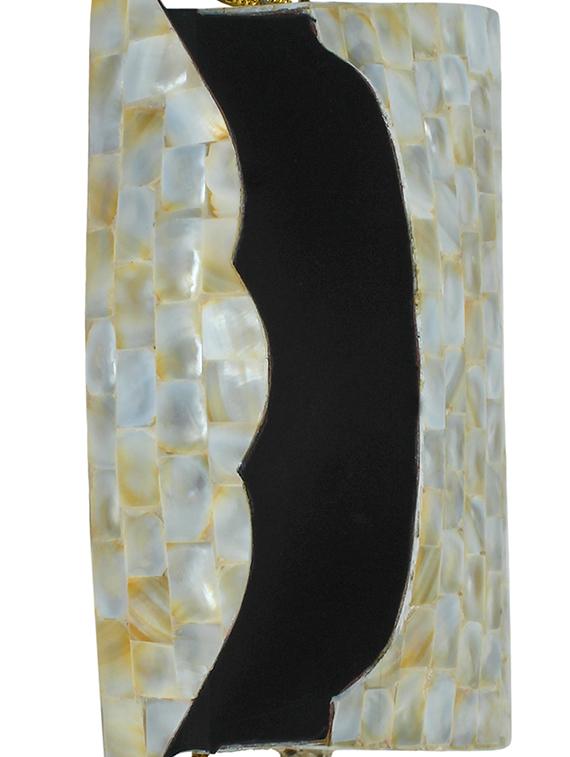 white metal structured clutch - 16550311 - Zoom Image - 3