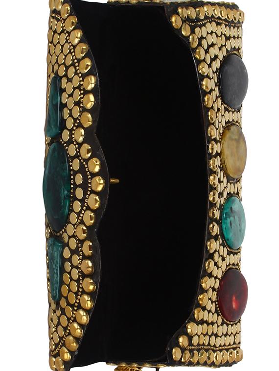 gold metal structured clutch - 16550314 - Zoom Image - 3